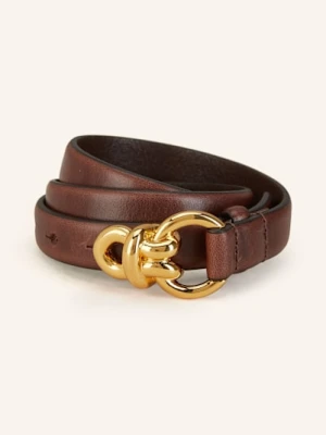 Sandro Pasek Skórzany braun