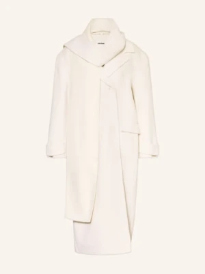 Sandro Płaszcz Bosmański Ze Zdejmowanym Szalem weiss