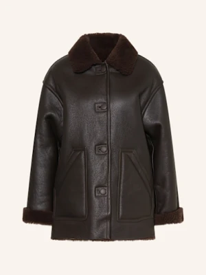 Sandro Płaszcz Skórzany braun