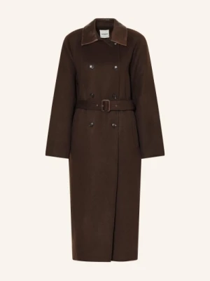 Sandro Płaszcz Wełniany braun