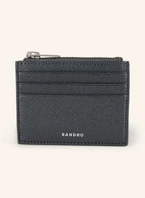 Sandro Portfel Ze Skóry Saffiano grau