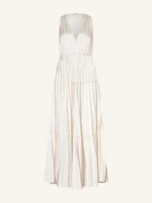 Sandro Satynowa Sukienka Z Plisami weiss