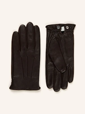 Sandro Skórzane Rękawiczki braun