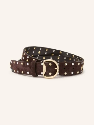 Sandro Skórzany Pasek Z Ćwiekami braun