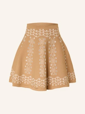 Sandro Spódnica Z Dzianiny beige