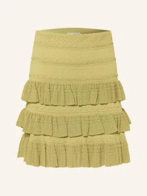 Sandro Spódnica Z Dzianiny Z Falbanami gruen