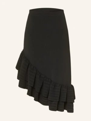 Sandro Spódnica Z Dzianiny Z Falbanami schwarz
