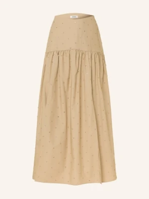 Sandro Spódnica Z Kamieniami Ozdobnymi beige