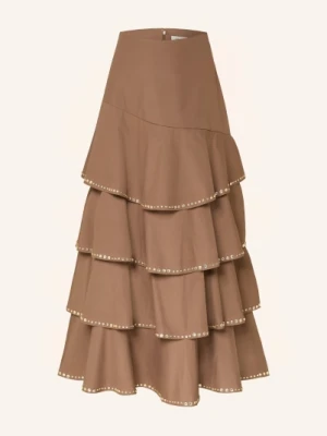Sandro Spódnica Z Kamieniami Ozdobnymi braun