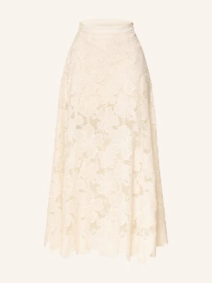 Sandro Spódnica Z Koronką I Ozdobnymi Perełkami weiss