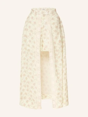 Sandro Spódnica Z Lnu I Koronki pink