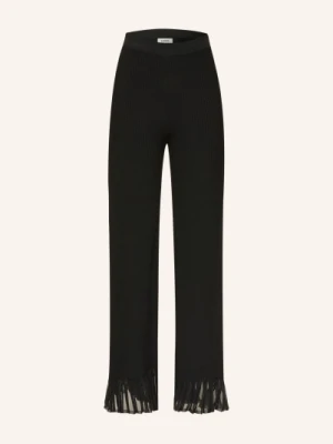Sandro Spodnie Z Dzianiny Z Falbanami schwarz