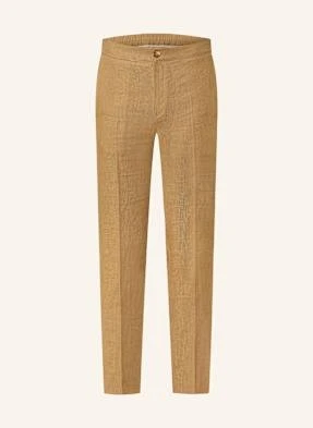 Sandro Spodnie Z Lnu Slim Fit beige