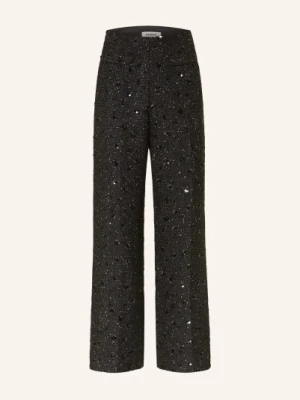 Sandro Spodnie Z Tweedu Z Brokatową Przędzą schwarz