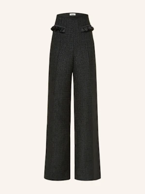 Sandro Spodnie Z Tweedu Z Falbankami schwarz
