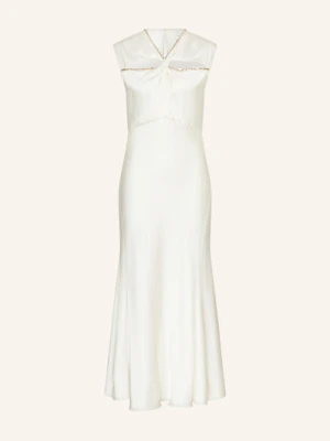 Sandro Sukienka Wieczorowa Z Ozdobnymi Kamykami weiss