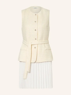 Sandro Sukienka Z Bouclé Z Błyszczącą Przędzą I Plisami weiss