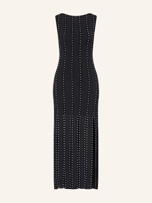 Sandro Sukienka Z Dżersejowej Piki, Z Ozdobnymi Kamykami schwarz