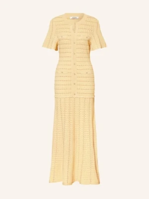 Sandro Sukienka Z Dzianiny Diane Z Błyszczącą Przędzą gold