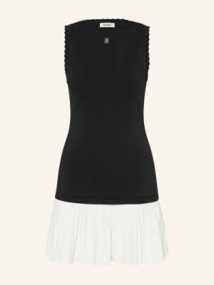 Sandro Sukienka Z Dzianiny Z Mieszanki Materiałów schwarz