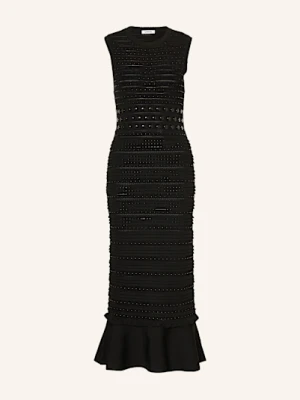 Sandro Sukienka Z Dzianiny Z Ozdobnymi Kamykami schwarz