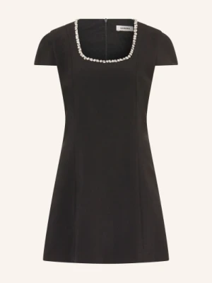 Sandro Sukienka Z Kamieniami Ozdobnymi schwarz
