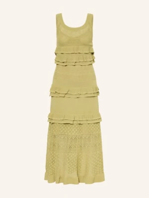 Sandro Sukienka Z Koronką I Falbanami gruen