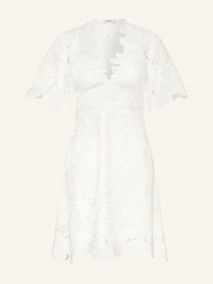 Sandro Sukienka Z Koronką I Ozdobnymi Perełkami weiss