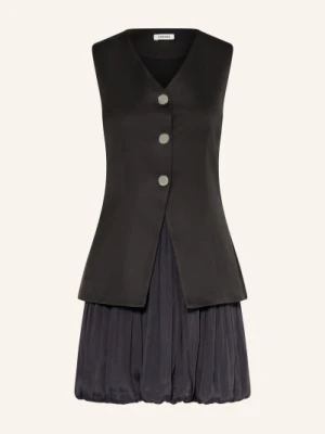 Sandro Sukienka Z Mieszanki Materiałów schwarz