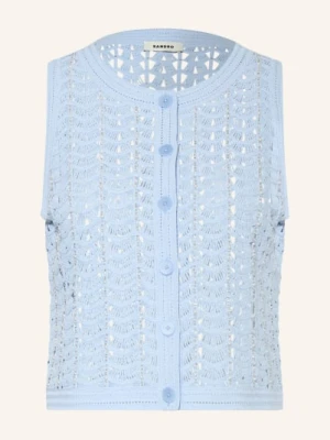 Sandro Sweter Z Dzianiny Z Ozdobnymi Perełkami blau