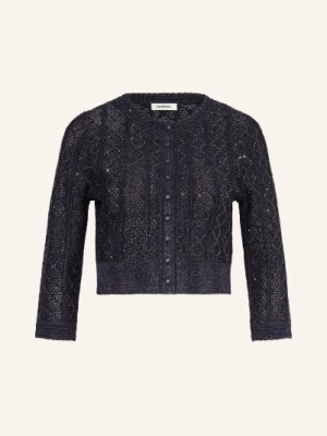 Sandro Sweter Z Rękawami 3/4 I Ozdobnymi Kamieniami blau