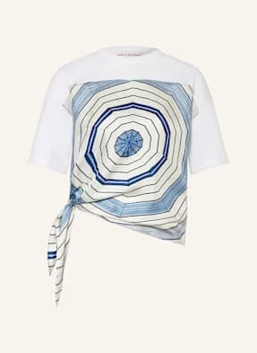 Sandro T-Shirt Z Mieszanki Materiałów blau