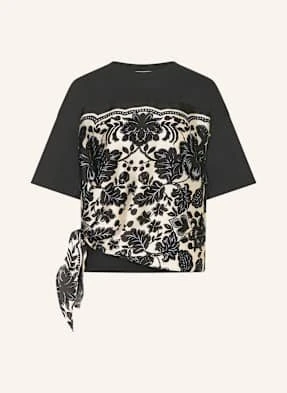 Sandro T-Shirt Z Mieszanki Materiałów schwarz