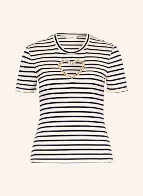 Sandro T-Shirt Z Wycięciem I Ozdobnymi Kamykami weiss