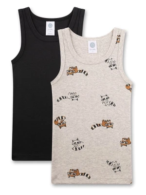 Sanetta Podkoszulki (2 szt.) w kolorze czarnym i beżowym rozmiar: 128