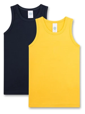 Sanetta Podkoszulki (2 szt.) w kolorze żółtym i granatowym rozmiar: 140