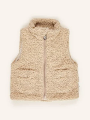 Sanetta Pure Kamizelka Z Pluszowego Materiału beige