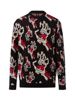 Santa Cruz Sweter - Bone Hands Mężczyźni Bawełna czarny wzorzysty,
