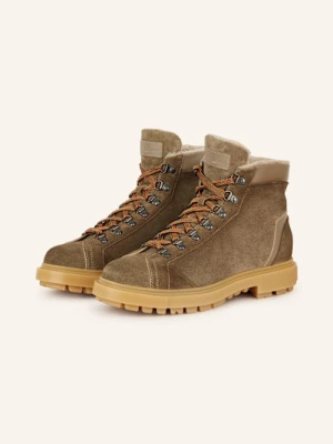 Santoni Botki Sznurowane Farah braun