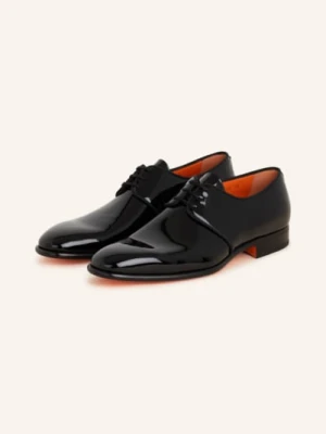 Santoni Lakierowane Buty Sznurowane Moore schwarz