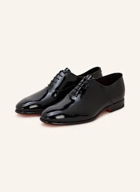 Santoni Lakierowane Buty Sznurowane Nova schwarz