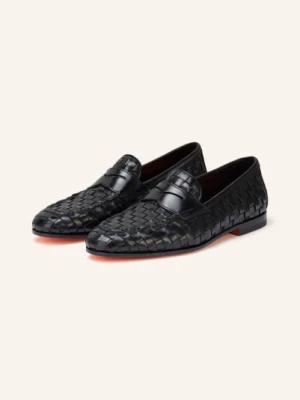 Santoni Mokasyny Penny Door Dama schwarz