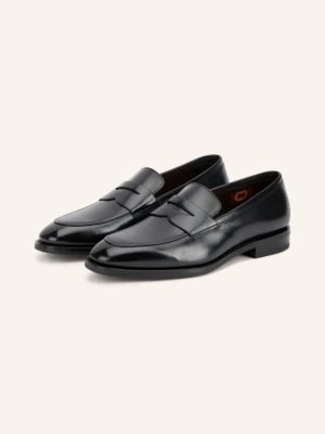 Santoni Penny Loafers Gregor schwarz CZARNY