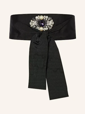 Sara Roka Pasek Evita Z Ozdobnymi Kamykami I Ozdobnymi Perełkami schwarz