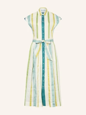 Sara Roka Sukienka Koszulowa Edrina Z Lnu weiss