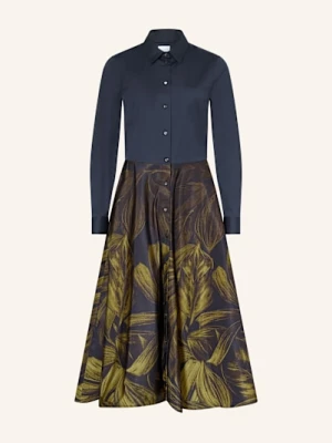 Sara Roka Sukienka Koszulowa Z Mieszanki Materiałów blau