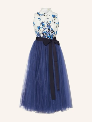 Sara Roka Sukienka Z Mieszanki Materiałów blau