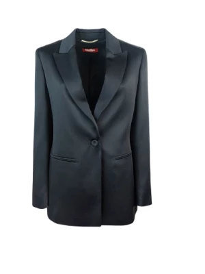 Sartorial Blazer w Czarnym Satynie Max Mara Studio