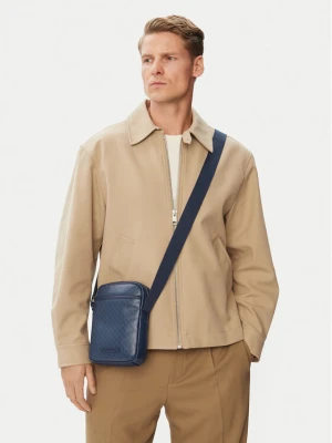 Saszetka Calvin Klein Emblem Aop Coated Slim Reporter LV04D3334G Granatowy