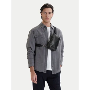 Saszetka Calvin Klein Emblem Aop Coated Square Sling LV04D3335G Czarny